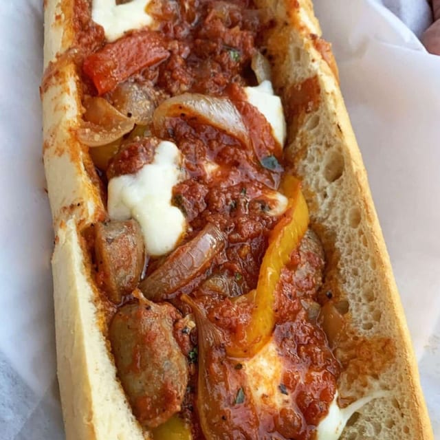 Sausage, Green Peppers & Onions Sub.