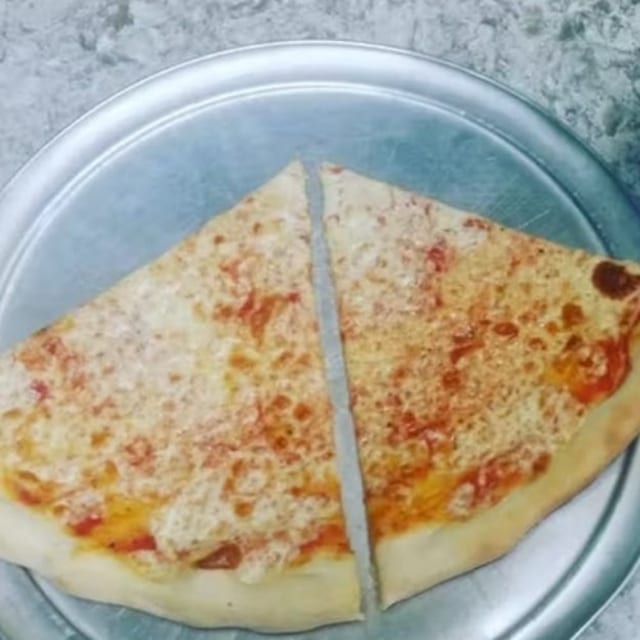 Two Cheese Pizza Slices Lunch and Can Soda.