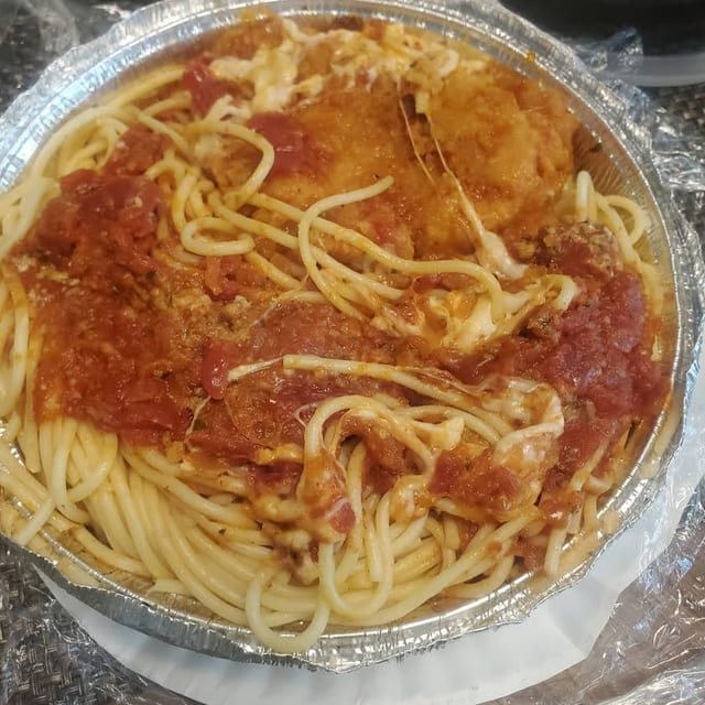 Spaghetti with Chicken Parm.