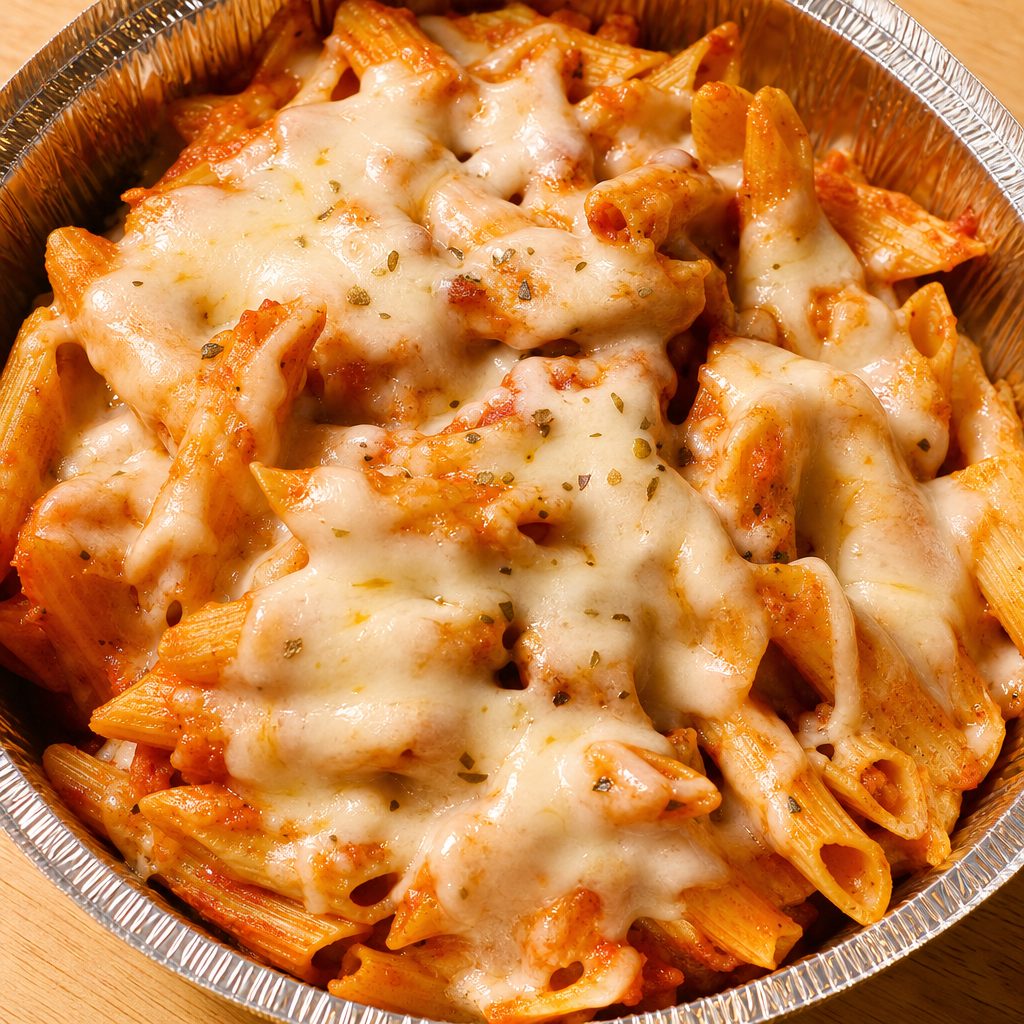 Baked Ziti & Garlic Bread Lunch and Can Soda.